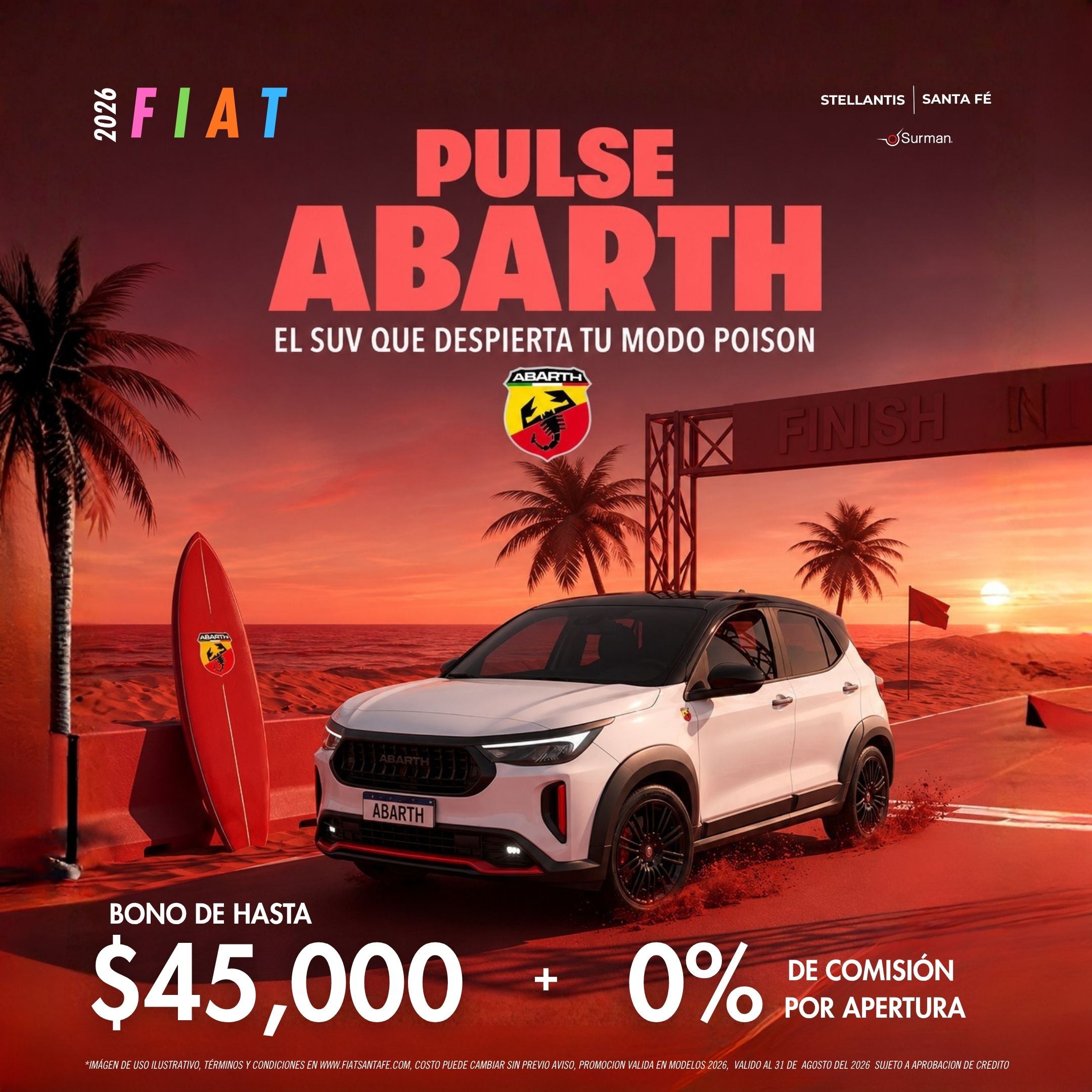 Fiat Pulse Abarth 2026 con bono de hasta $45,000