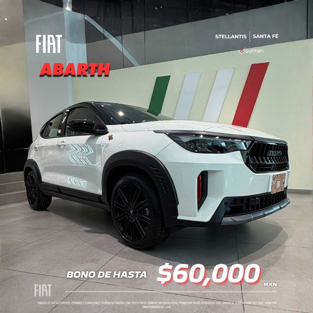 Fiat Pulse Abarth 2026 con bono de hasta $60,000 MXN