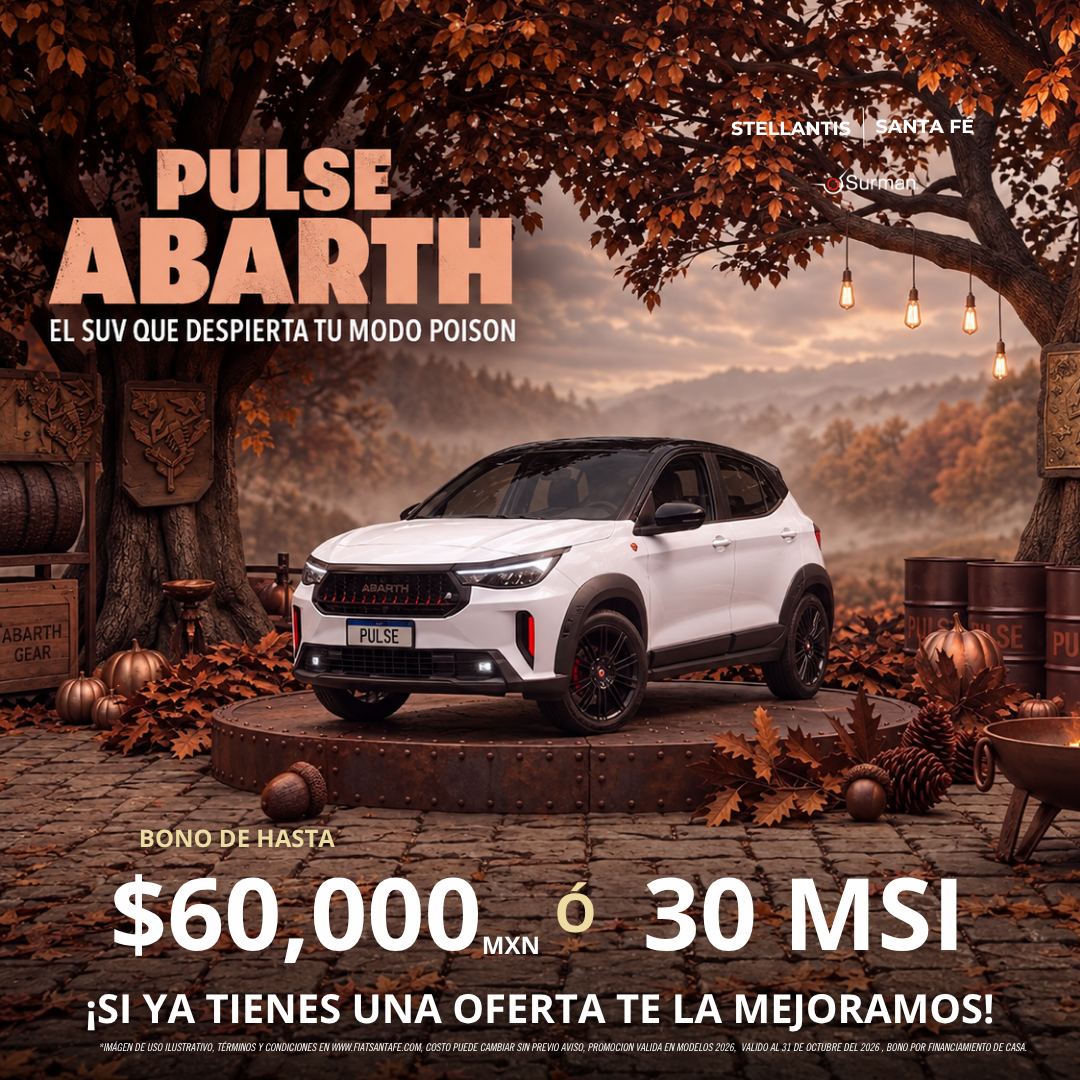 Fiat Pulse Abarth 2026 con bono de hasta $60,000 MXN o 30 meses sin intereses