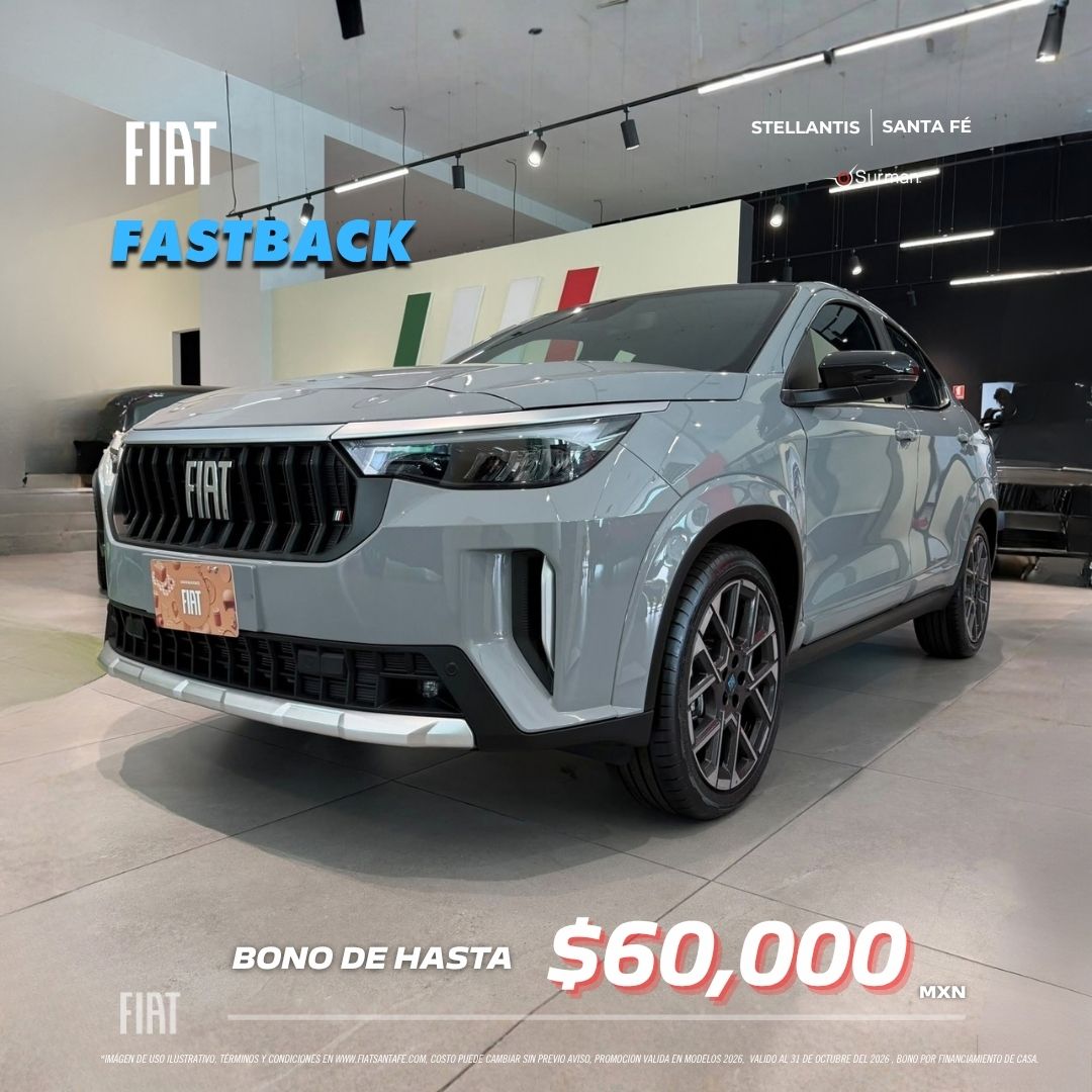 Fiat Fastback 2026 con bono de hasta $60,000 MXN